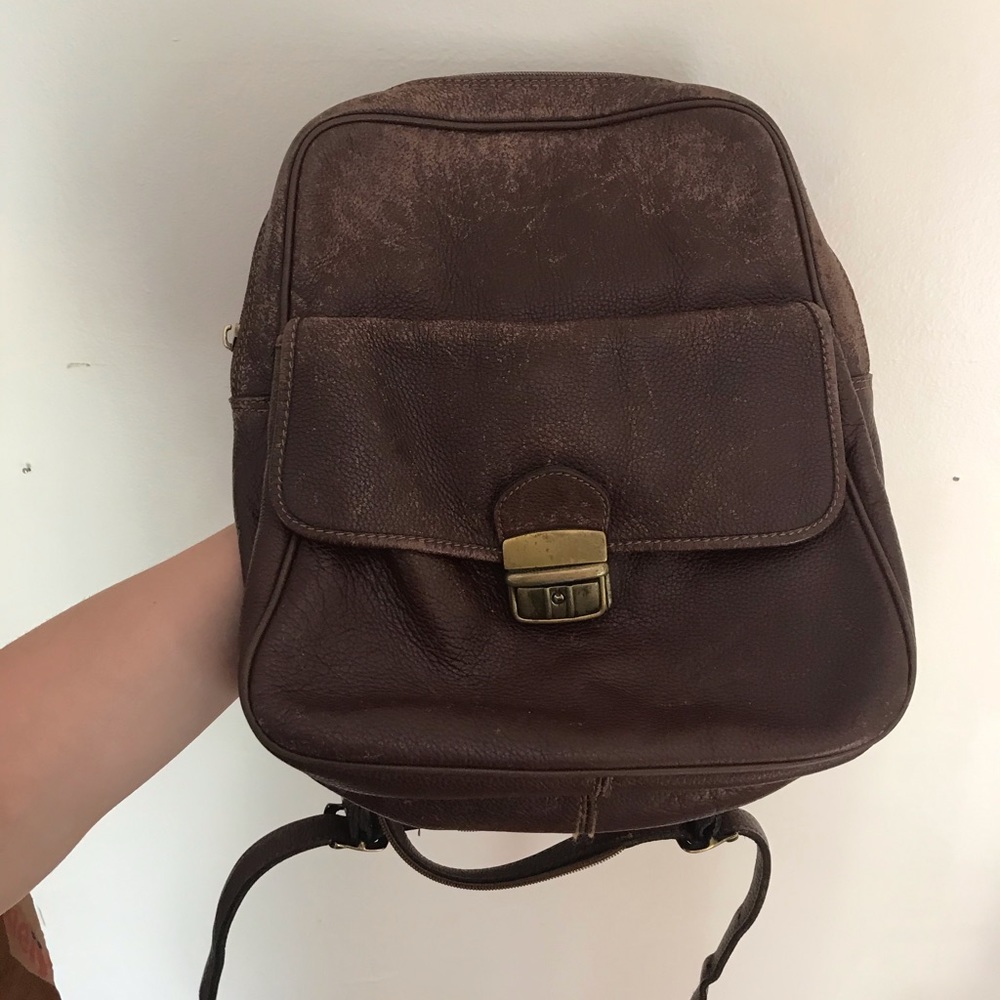 katana parisian vintage leather backpack